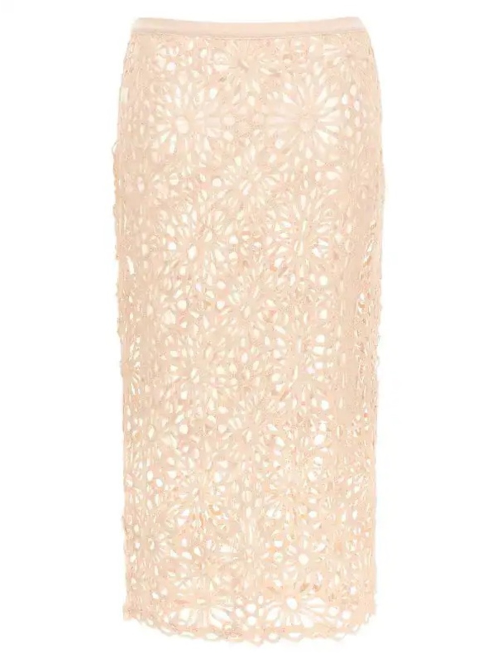 1335. NORMA KAMALI Crochet midi skirt in Peach NWOT $275